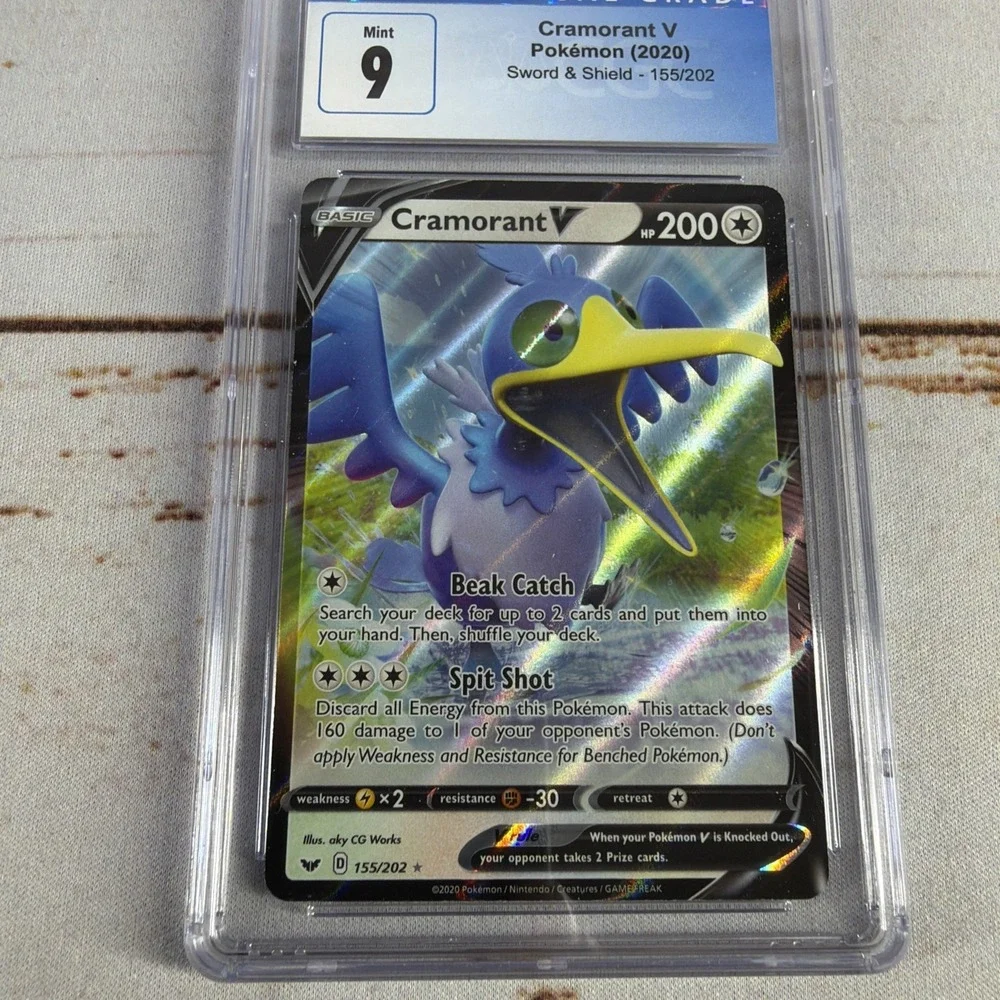 Cramorant V Pokemon (2020) Sword & Shield - 155/202, CGC 9 Mint 407-172-5328